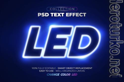 Led glow test color led custom text effect psd
