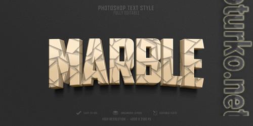 Marble 3d text style effect template design premium psd