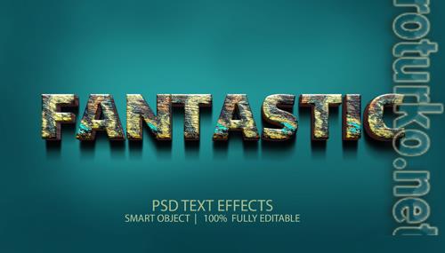 Fantasi rusty bold texture psd text effect