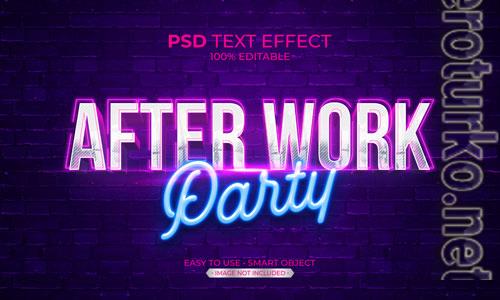 After work party text effect premium psd After work party text effect premium psd
