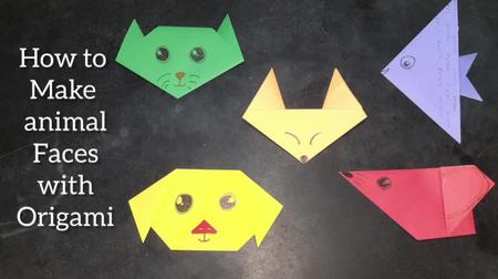 How to Makes Animal Faces with Origami (Origami for Kids Beginners)
