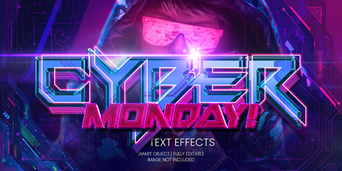 Cyber monday text effect psd