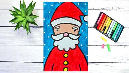 Art for Kids - How to Draw and Paint Santa for Christmas