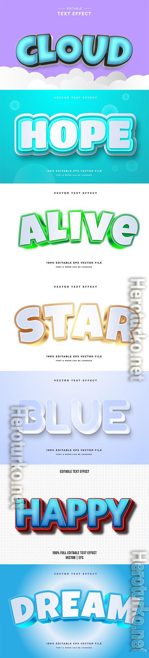 Set 3d editable text style effect vector vol 240 Set 3d editable text style effect vector vol 240