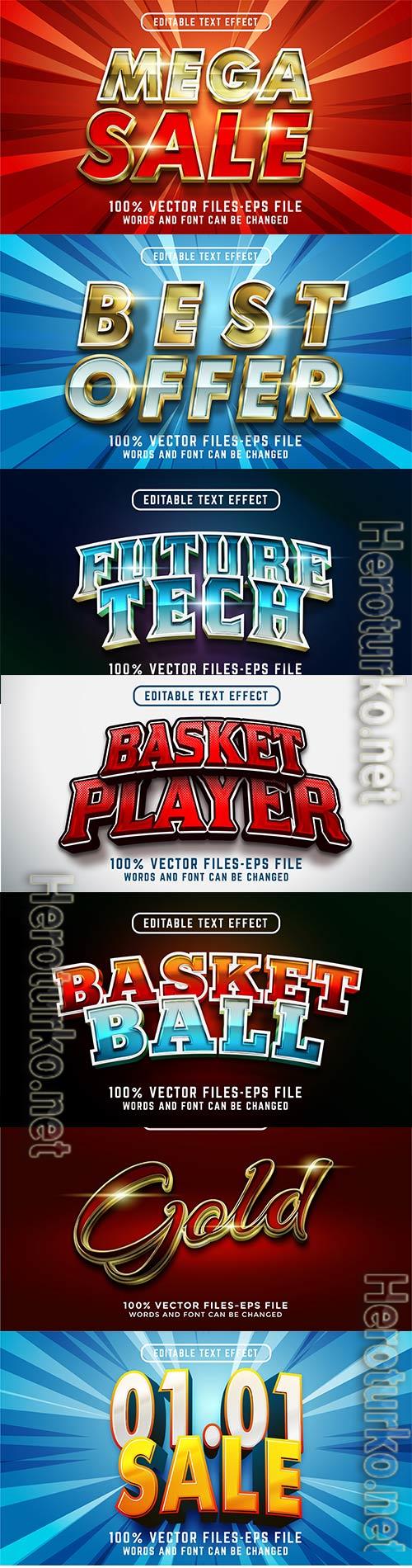 Set 3d editable text style effect vector vol 231 Set 3d editable text style effect vector vol 231