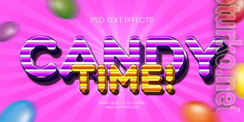 Candy time text effect psd