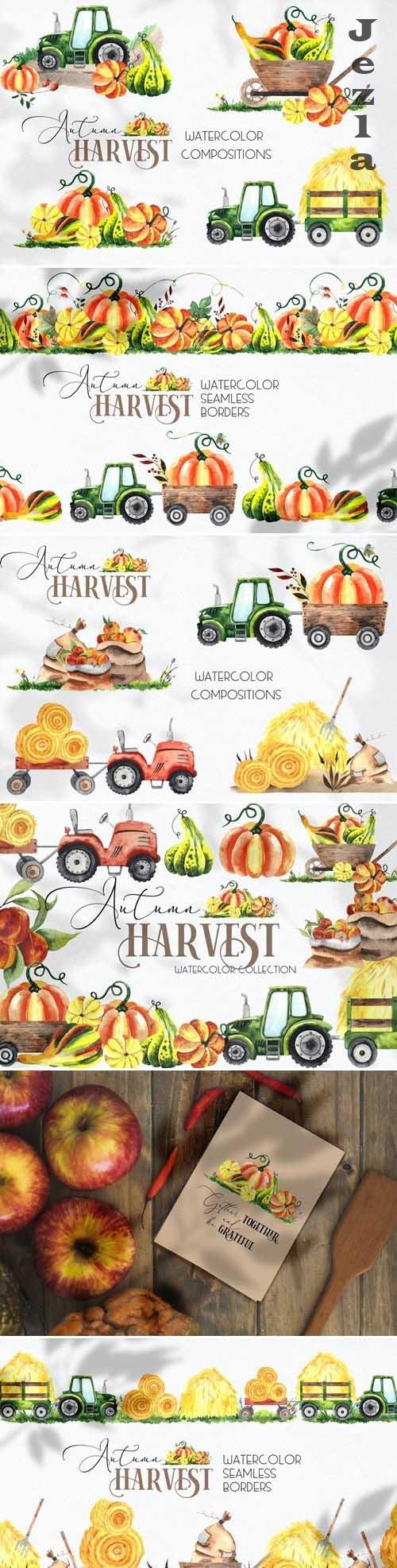 Watercolor Autumn Harvest - 5083384