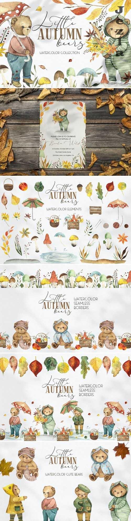 Little Autumn Bears. Watercolor - 4973992