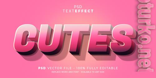 Cute text and font effect style editable template psd