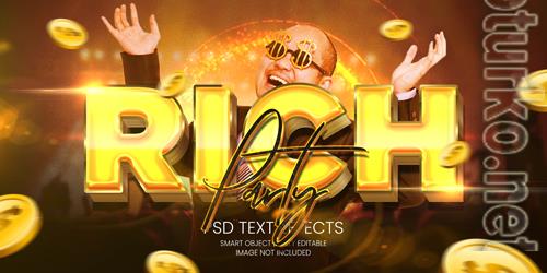 Rich party text effect psd
