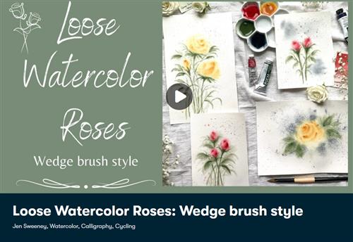 Loose Watercolor Roses - Wedge brush style