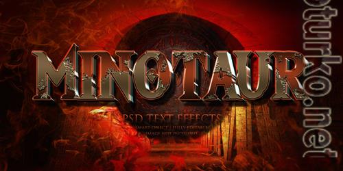 Minotaur text effect psd