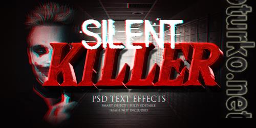 Silent killer text effect psd