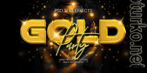 Gold party text effect psd