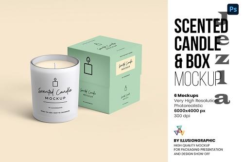 Scented Candle & Box Mockups - 6721344