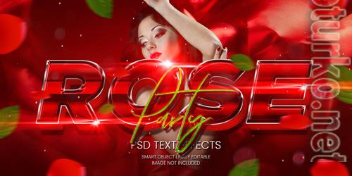 Rose party text effect psd
