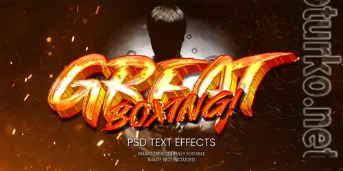 Great boxing text effect psd