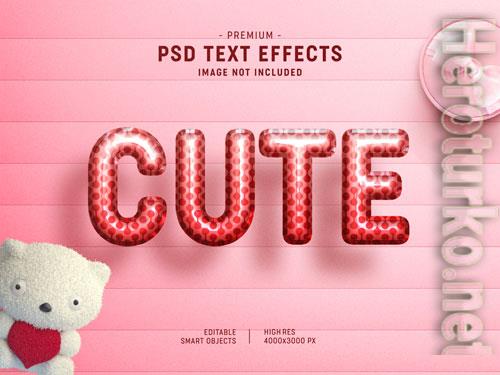 Cute valentine balloon text effect template psd Cute valentine balloon text effect template psd