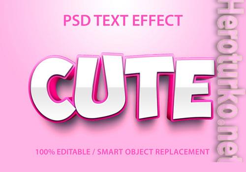 Editable text effect cute design psd