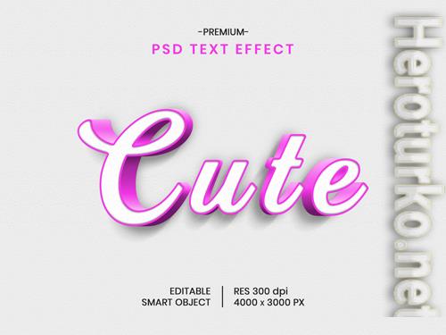 Cute 3d text effect psd