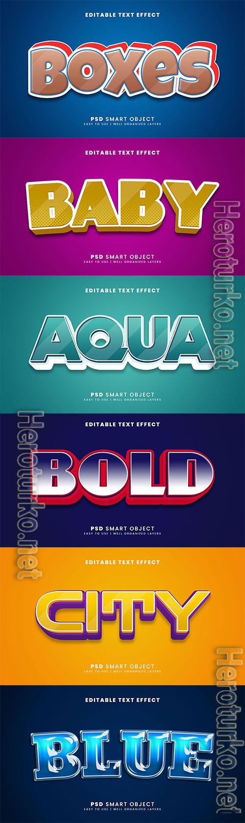 Psd 3d editable text effect template set vol 1 Psd 3d editable text effect template set vol 1