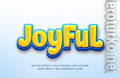 Joyful cartoon 3d text style effect psd