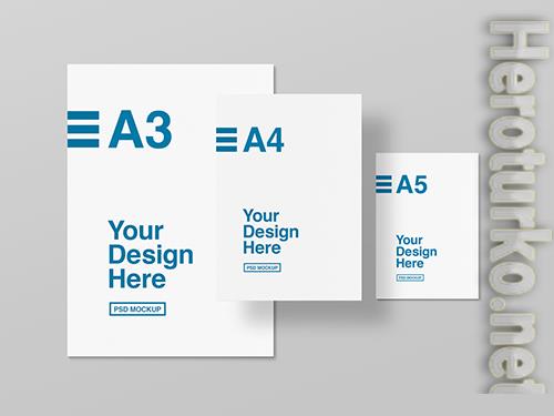 Three Sizes of Paper Mockup 243943725