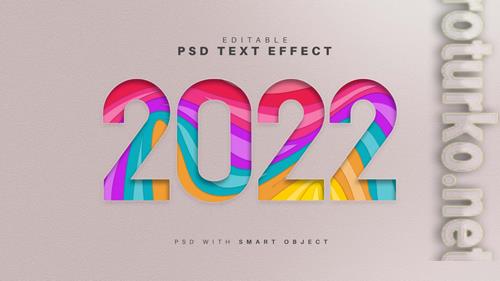 2022 paper style text effect psd 2022 paper style text effect psd