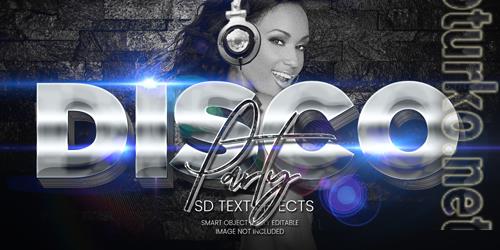 Disco party text effect psd