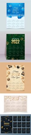 5 Calendars Vector Design Templates for New Year 2022