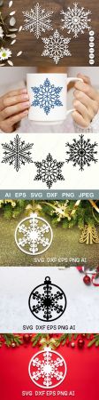 Snowflakes Ornament   SVG Laser Cut   Vector Collection