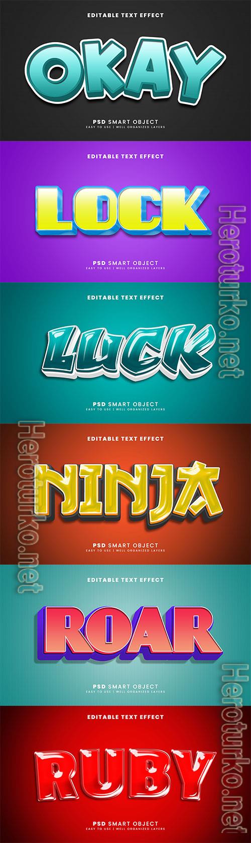 Psd 3d editable text effect template set vol 3 Psd 3d editable text effect template set vol 3