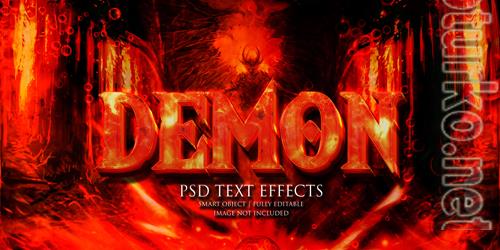 Demon text effect psd
