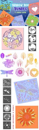 Shadow Boxes Vector Bundle   8 Layered Items + BONUS