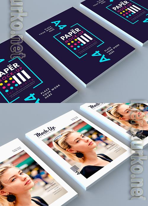 3 Stacks of Paper Mockup 221174524