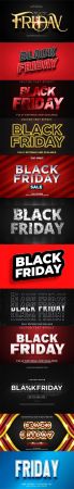 12 Black Friday Vector Text Effects Template