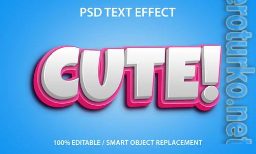 Editable text effect cute premium psd design