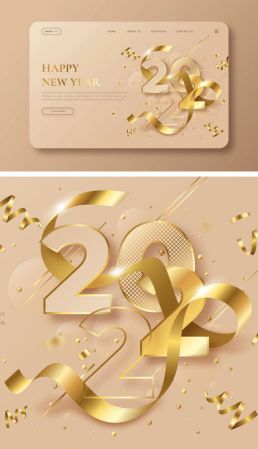 New Year 2022 Landing Page Vector Template