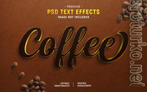 Coffee text effect generator psd