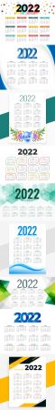 9 New Year 2022 Calendars Vector Design Templates