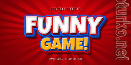 Funny game 3d text effect psd