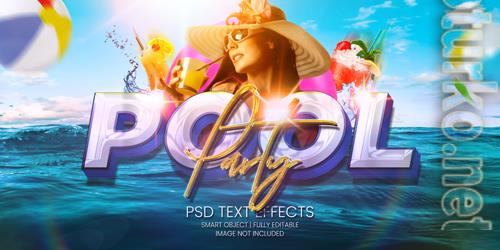 Pool party text effect psd