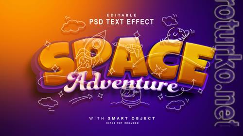 Space adventure text effect with doodle