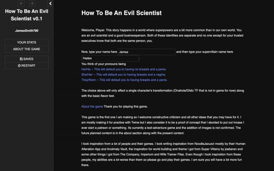 How to Be an Evil Scientist v0.1 by JamesSmith780