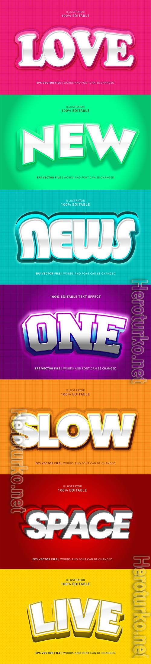 Set 3d editable text style effect vector vol 243 Set 3d editable text style effect vector vol 243