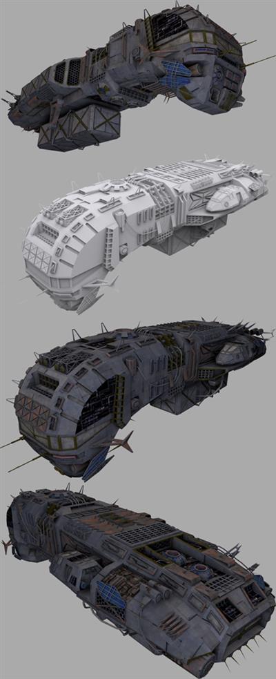 Morena smuggler ship Low poly 3D model