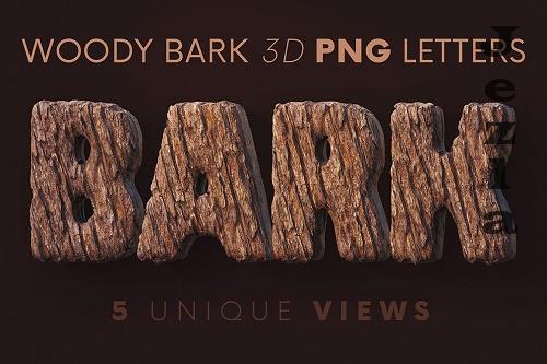 Woody Bark - 3D Lettering - 6726216