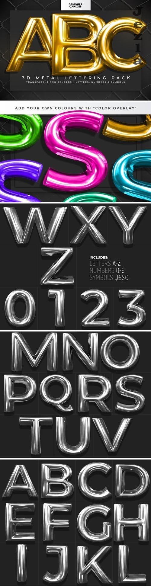 3D Metal Lettering Pack - 3648207