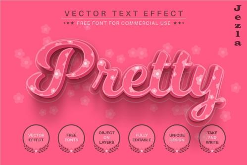 Pink Flower - Editable Text Effect - 6734837