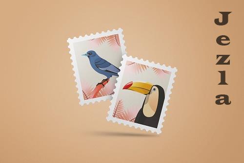 Rectangular Stamp Mockup Scene - 6714524
